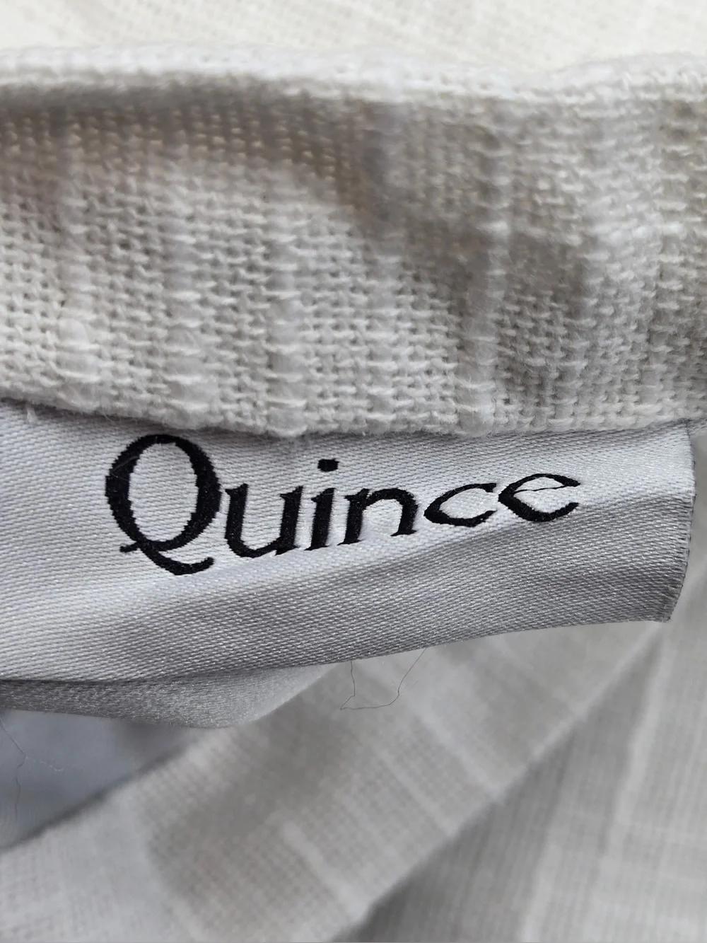 QUINCE Set Of 2 48x96 Cotton Slub Blackout Curtains White 0748